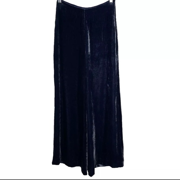 Staud Royal Blue Velvet High Rise Wide Leg Trouser Trousers // Pant Pants 2